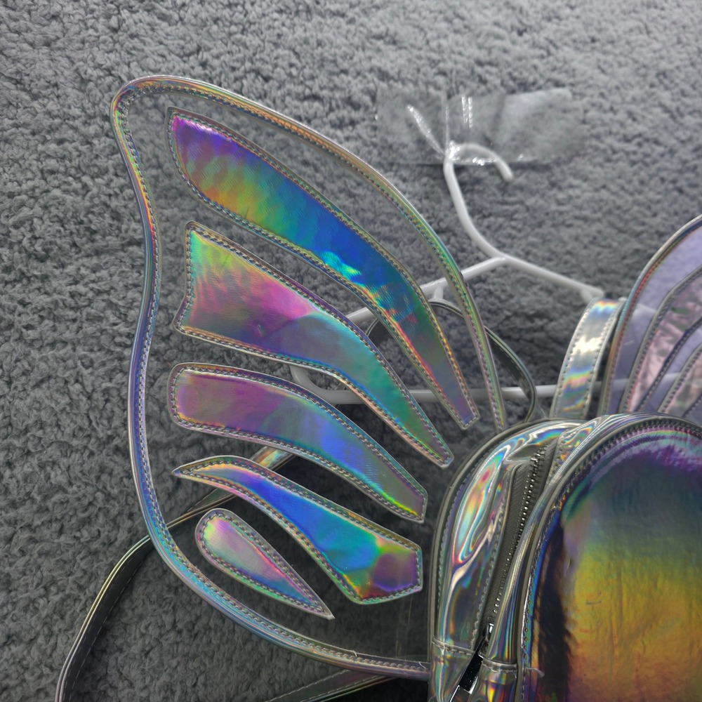 Current Mood Holographic Butterfly Wing Mini Backpack Iridescent Fairy Bag - Picture 4 of 14